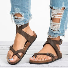 Load image into Gallery viewer, Basic Women Sandals 2019 New Women Summer Sandals Plus Size 43 Leather Flat Sandals Female Flip Flop Casual Beach Shoes Ladies
