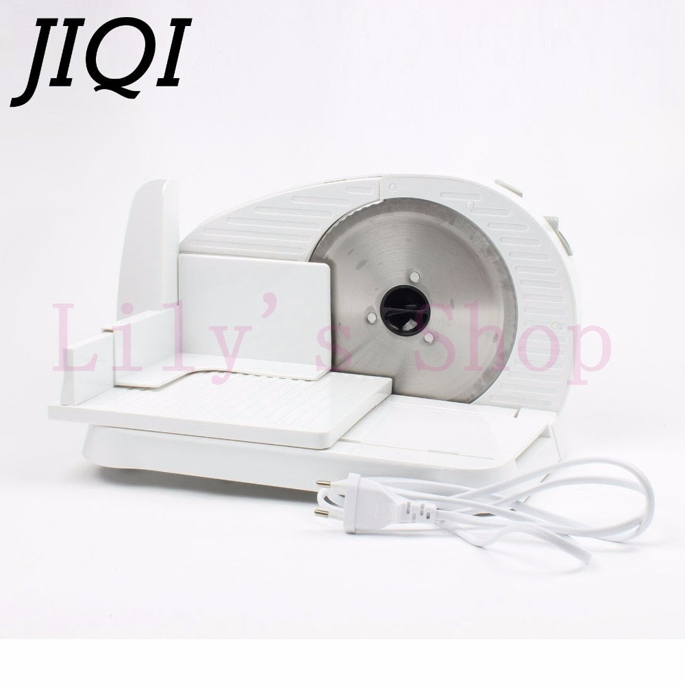 JIQI Automatic Mini Electric Meat Slicer Frozen Mutton Roll Grinder Food Mincer Beef Lamb Cutting Machine Vegetable Bread Cutter